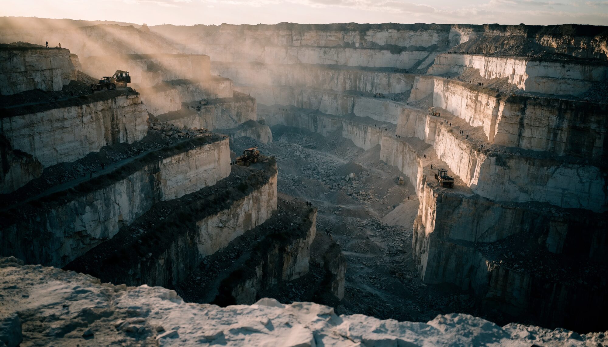 Marble quarry at golden hour